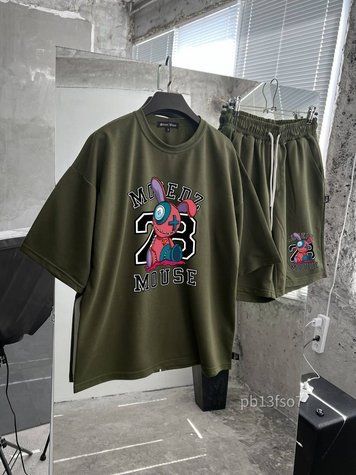 Костюм чоловічий футболка шорти оверсайз з принтом pb13fso7 фото