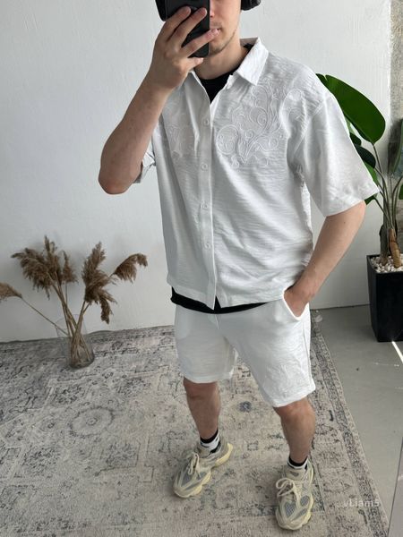 Чоловічий комплект ЛІАМ з сорочки та шорт літній vliam5-XL фото
