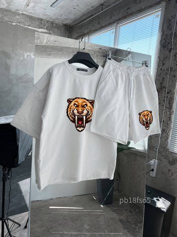 Костюм чоловічий футболка шорти оверсайз з принтом pb18fso5 фото