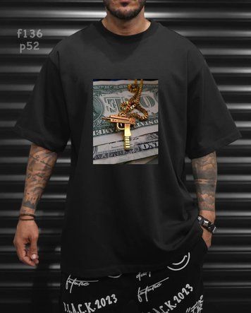 Футболка з принтом f136p52-XL фото