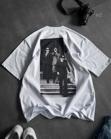 Футболка чоловіча оверсайз з принтом прямого друку 24f5n2-XXL фото