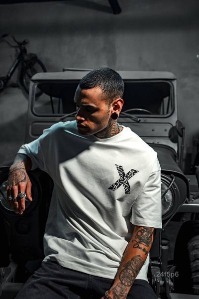 Футболка з принтом чоловіча оверсайз 24f5p6-XL фото