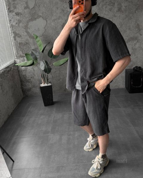 Комплект чоловічий літній сорочка шорти SET LINEN lsaf1-S фото