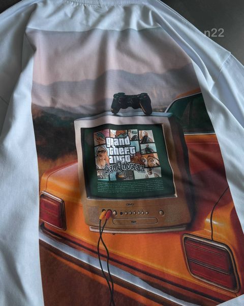 Футболка чоловіча оверсайз з принтом прямого друку 24f5n22-XXL фото