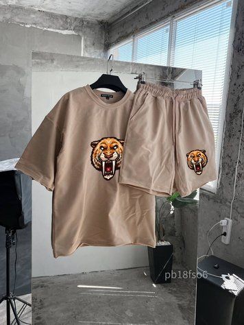 Костюм чоловічий футболка шорти оверсайз з принтом pb18fso6 фото