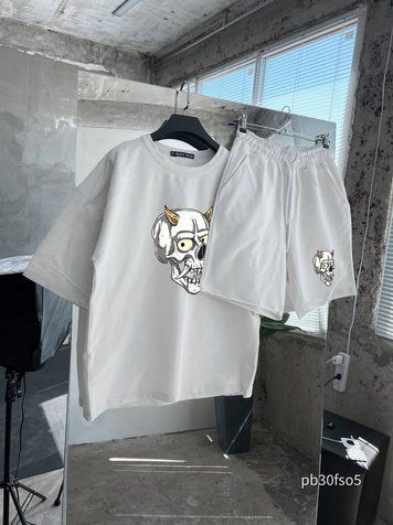 Костюм чоловічий футболка шорти оверсайз з принтом pb30fso5 фото