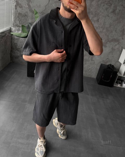 Комплект чоловічий літній сорочка шорти SET LINEN lsaf1-XL фото