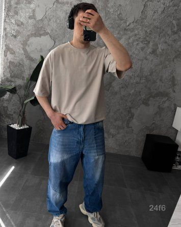 Футболка оверсайз чоловіча однотонна базова Smile 24f6-XL фото