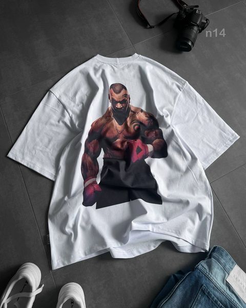 Футболка чоловіча оверсайз з принтом прямого друку 24f5n14-XXL фото