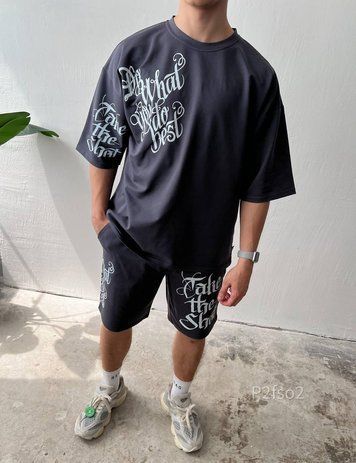 Костюм FSO футболка шорти чоловічий оверсайз з принтом p2fso2-XL фото
