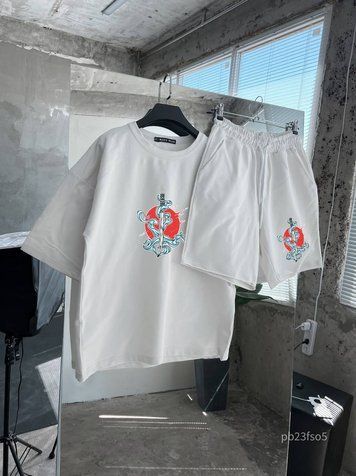 Костюм чоловічий футболка шорти оверсайз з принтом pb23fso5 фото
