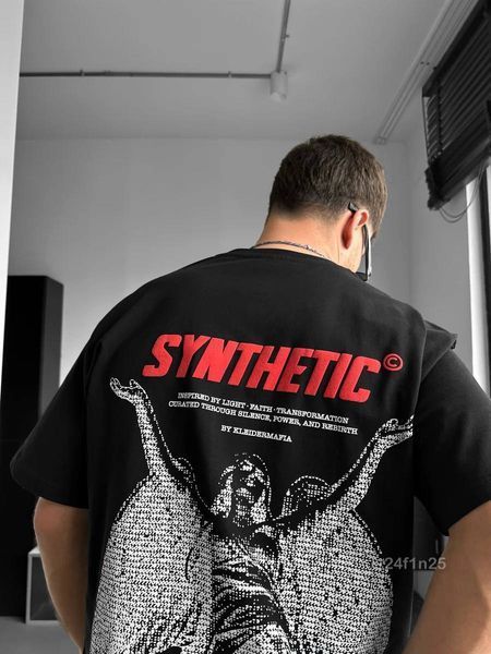 Футболка чоловіча оверсайз з принтом прямого друку 24f1n25-XXL фото