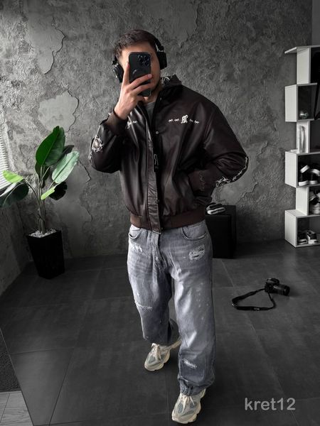 Шкіряна куртка чоловіча KRET kret12-s фото