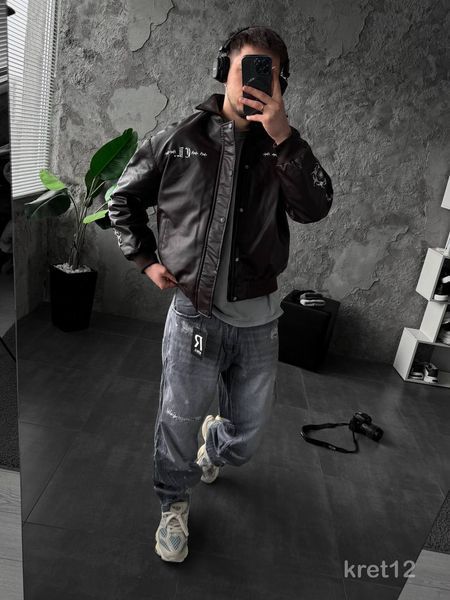 Шкіряна куртка чоловіча KRET kret12-s фото