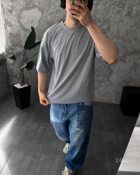 Футболка оверсайз чоловіча однотонна базова Smile 24f4-XL фото