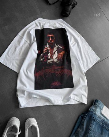 Футболка чоловіча оверсайз з принтом прямого друку 24f5n8-XXL фото