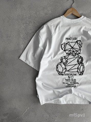 Футболка Bear чоловіча оверсайз з вишивкою mf5pv1-XL фото