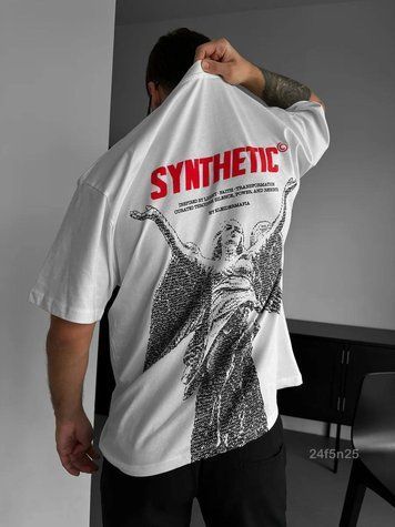 Футболка чоловіча оверсайз з принтом прямого друку 24f5n25-XXL фото
