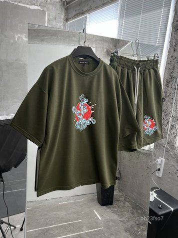 Костюм чоловічий футболка шорти оверсайз з принтом pb23fso7 фото