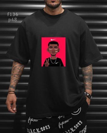 Футболка з принтом f136p48-XL фото
