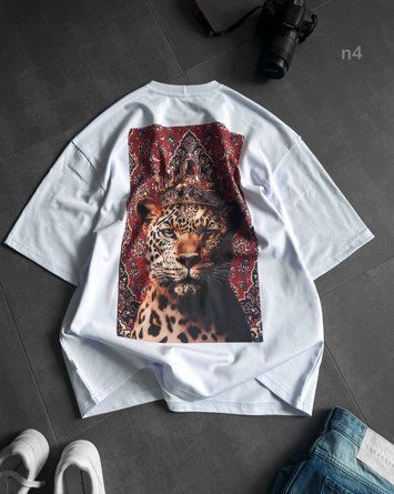 Футболка чоловіча оверсайз з принтом прямого друку 24f5n4-XXL фото