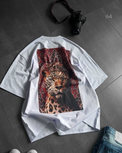 Футболка чоловіча оверсайз з принтом прямого друку 24f5n4-XXL фото