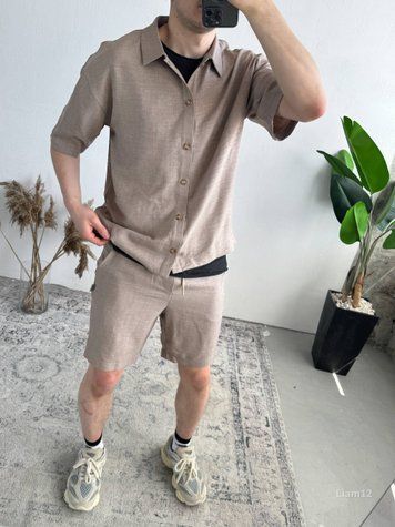 Чоловічий комплект ЛІАМ з сорочки та шорт літній liam12-XL фото