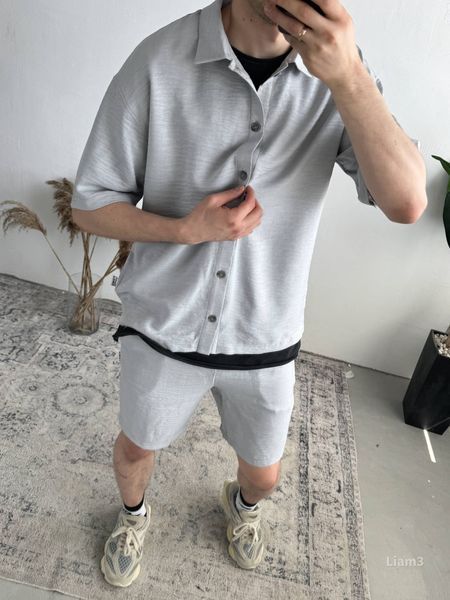 Чоловічий комплект ЛІАМ з сорочки та шорт літній liam3-S фото