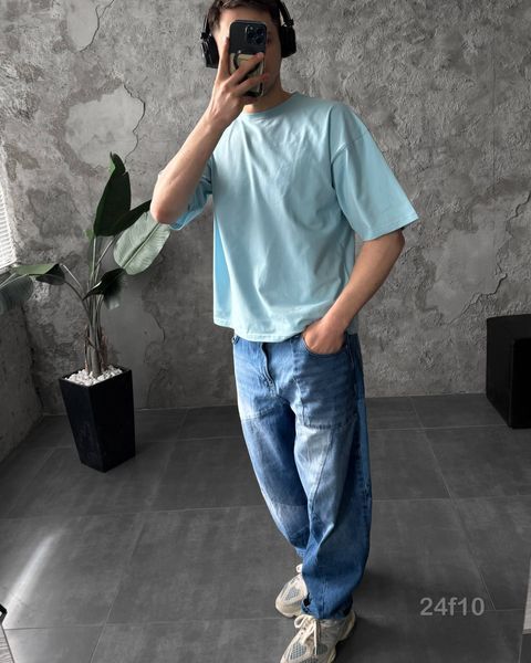 Футболка оверсайз чоловіча однотонна базова Smile 24f11-XL фото