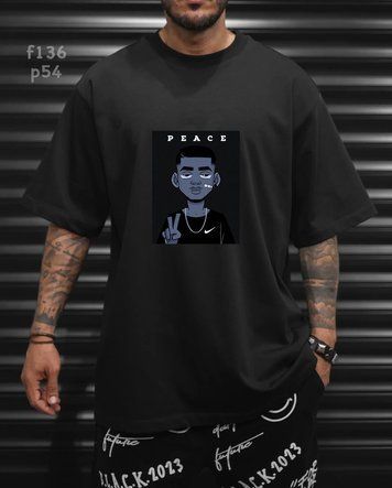 Футболка з принтом f144p54-XL фото