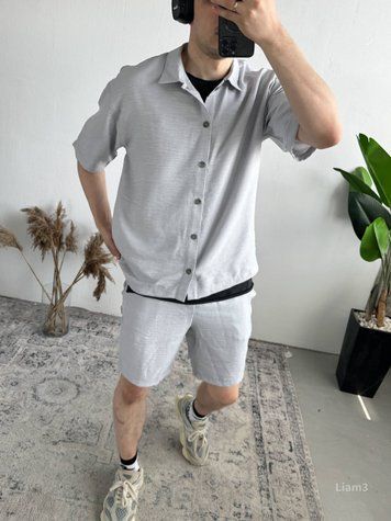 Чоловічий комплект ЛІАМ з сорочки та шорт літній liam3-XL фото