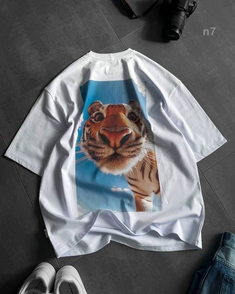Футболка чоловіча оверсайз з принтом прямого друку 24f5n7-XXL фото