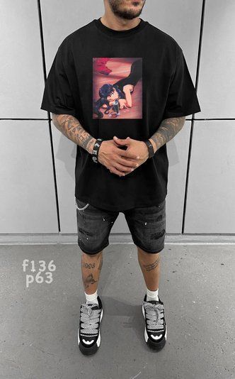 Футболка з принтом f136p63-XL фото