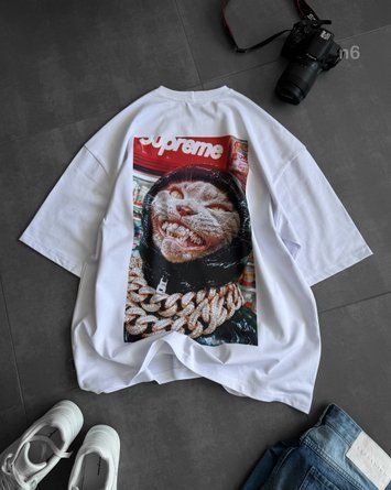 Футболка чоловіча оверсайз з принтом прямого друку 24f5n6-XXL фото