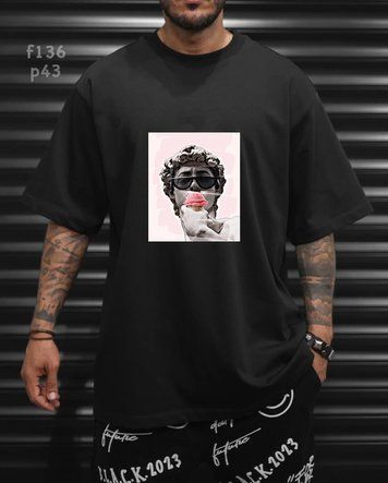 Футболка з принтом f136p43-XL фото