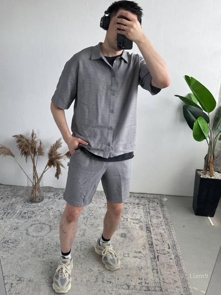 Чоловічий комплект ЛІАМ з сорочки та шорт літній liam9-XL фото
