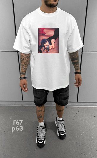 Футболка з принтом f67p63-XL фото