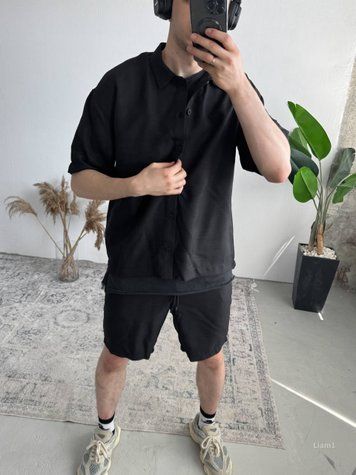 Чоловічий комплект ЛІАМ з сорочки та шорт літній liam1-XL фото