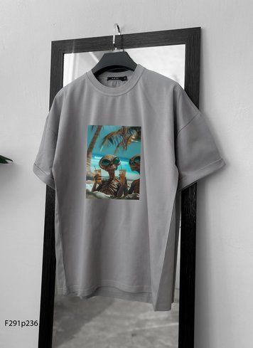 Футболка з принтом f291p236-XL фото