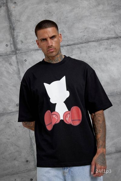 Футболка з принтом чоловіча оверсайз 24f1p3-XL фото