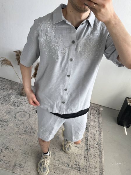 Чоловічий комплект ЛІАМ з сорочки та шорт літній vliam3-XL фото