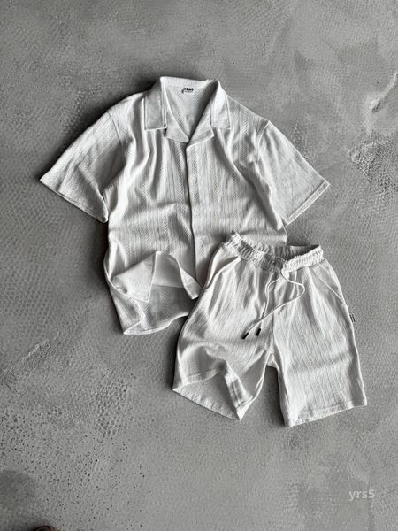 Літній комплект із сорочкою на ґудзиках та шортами чоловічий yrs5-xl фото