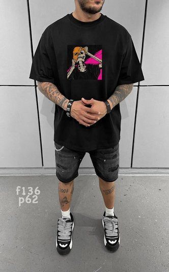 Футболка з принтом f136p62-XL фото