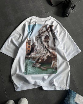Футболка чоловіча оверсайз з принтом прямого друку 24f5n21-XXL фото