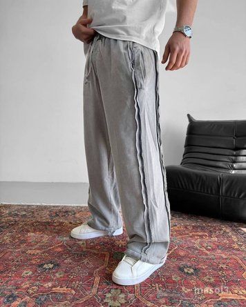 Спортивні штани з ефектом варки masol3-xl фото