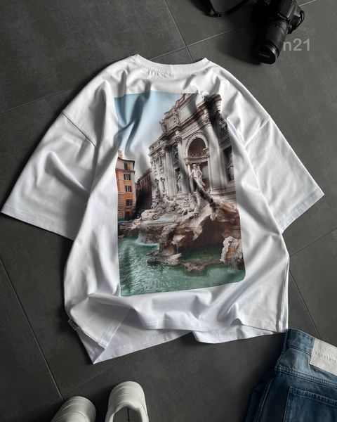 Футболка чоловіча оверсайз з принтом прямого друку 24f5n21-XXL фото